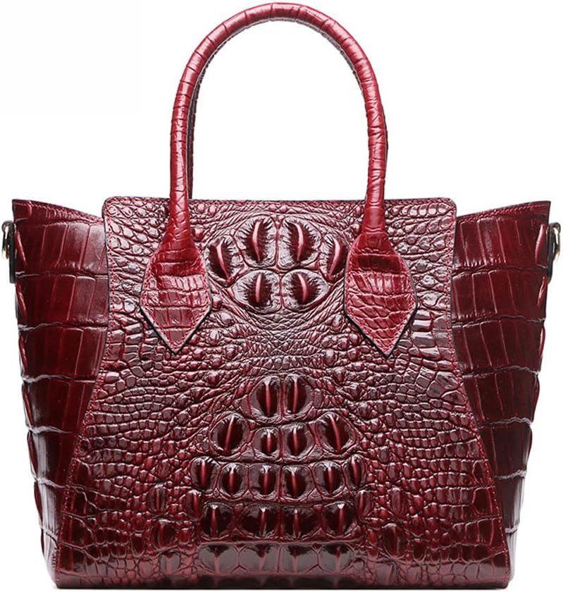 Jsix Womens Genuine Leather Crocodile Embossed Handbag Shoulder Bag Top-Handle Bags
