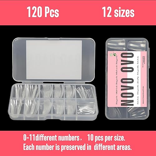 Miniatura 5 de 120 puntas de uñas postizas de cobertura completa para acrílico, cobertura medialarga, acampanada, Y2K, vibe ancha, francesa, suave, extensión de