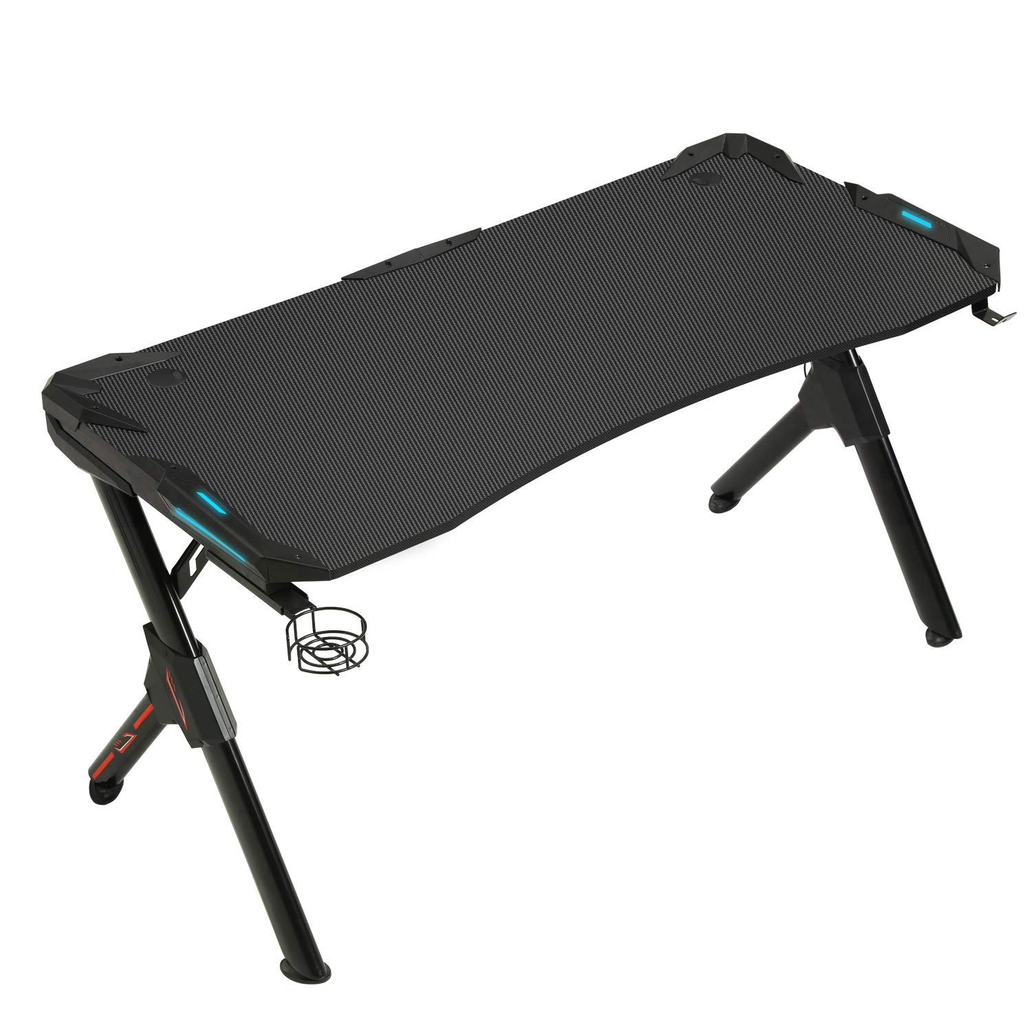 Sedeta 55 Inch Gaming Desk with LED Lights, Gaming Computer Desk, E