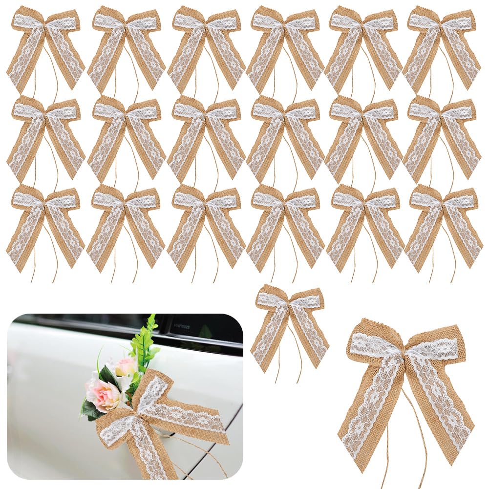 Noeud Voiture Mariage 20 PCS Décoration Voiture Mariage Noeud Ruban Satin