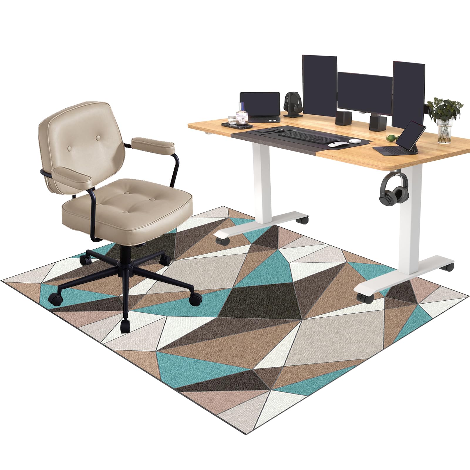 CCTSA 80 x 120 cm Office Chair Mat for Carpeted and Hardwood Floor, Gaming Chair Mat, Carpet Protector Chair Mat Non-Slip, Multi-Purpose Computer Desk Chair Mat Large, Floor Protector Mat for Carpet