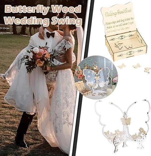 Miniatura 8 de XEL Libro de invitados alternativo de mariposa, libro de invitados de boda personalizado, libro de invitados personalizado para baby shower, fiesta