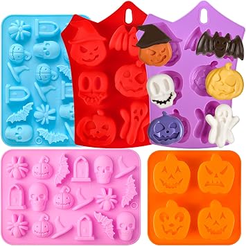 JOERSH Halloween Chocolate Silicone Molds, 5Pcs