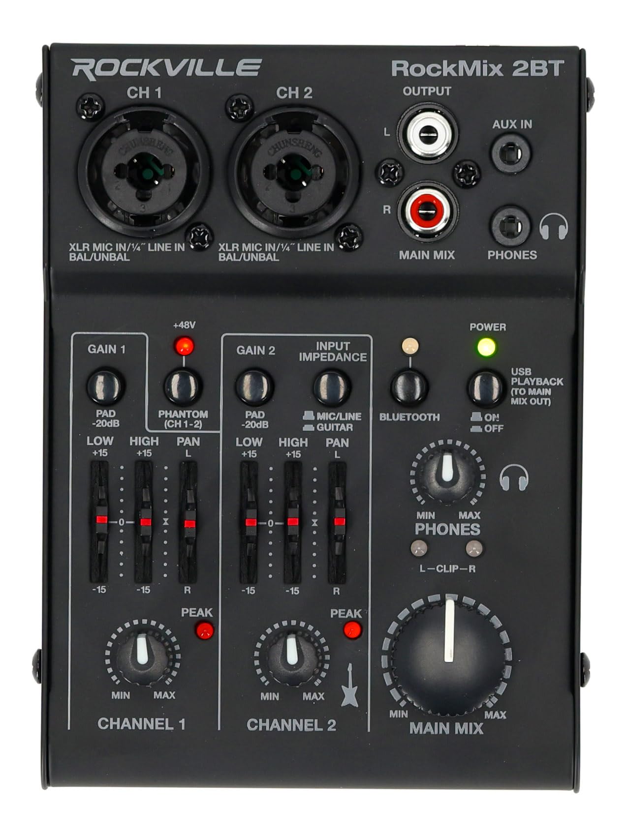 Rockville Bundle: RockMix 2BT Mixer Bundle with ASM4 4