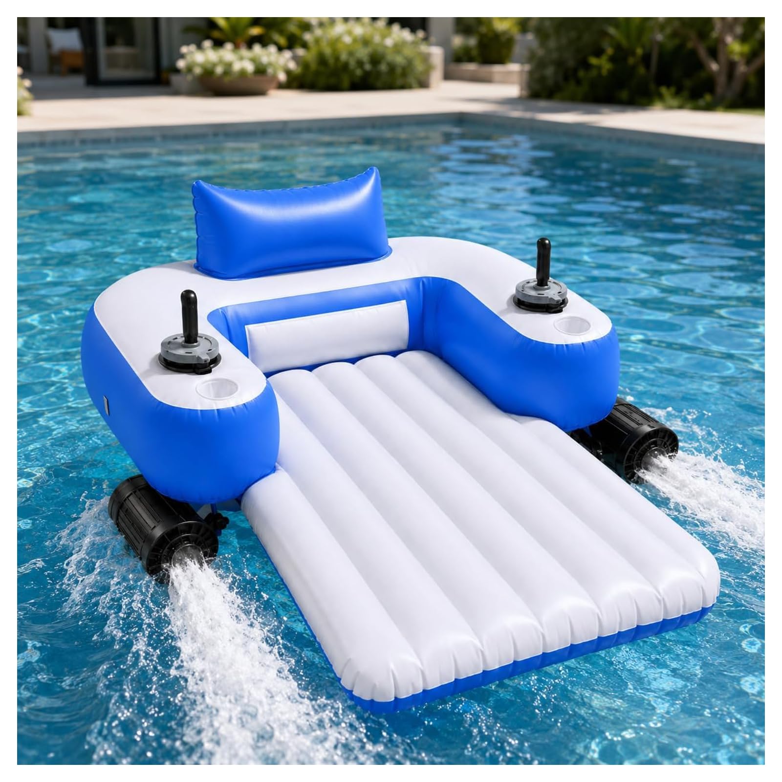 ZHENYUWANG Rechargeable electric pool float Rectangular