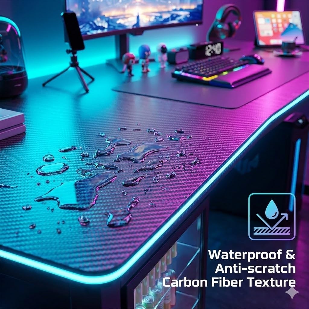 مكتب زاوية على شكل L للكمبيوتر 160 سم – مكتب ألعاب...