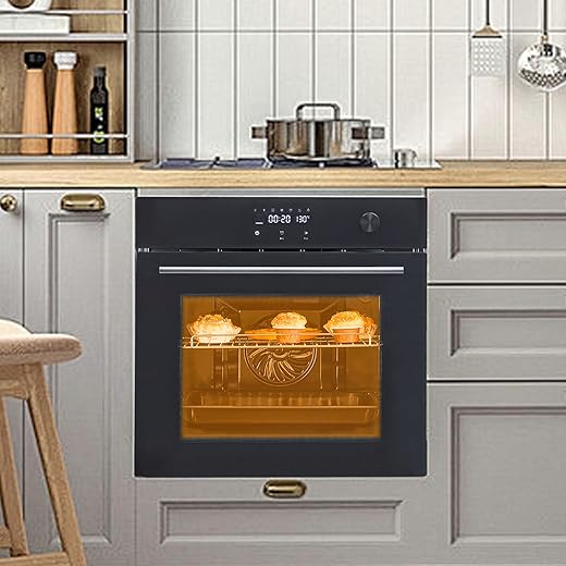24 Inch Single Wall Oven, 2.5 Cu.Ft Built-in Electric Ovens with 8 Cooking Functions, Convection Wall Oven, Stainless Steel, Mechanical Knobs Control, Timer
