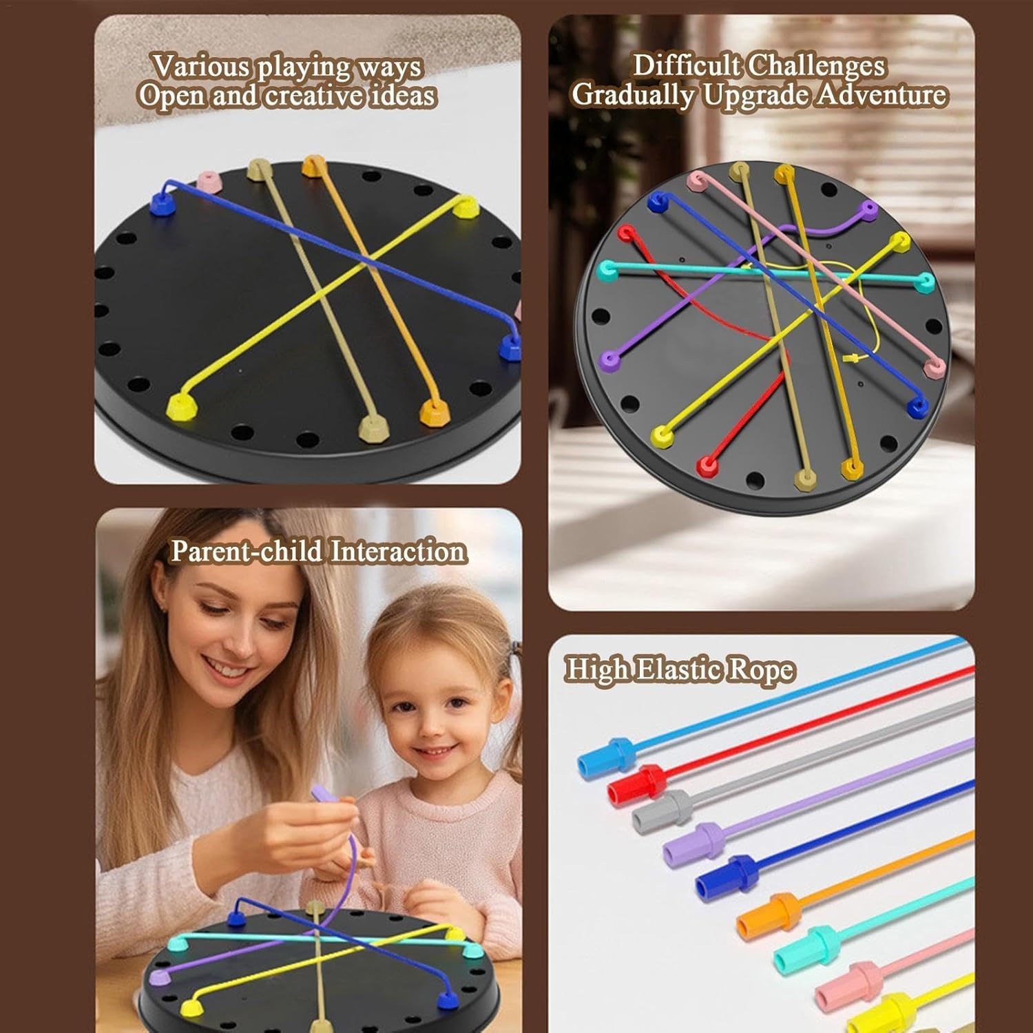 CountryLink Rope Knot Untying Challenge Puzzle | Twisted Ropes Untangle Board Game for Kids | Brain Teaser Logic Puzzle for 3+ Years | Stress Relief & Educational STEM Toy