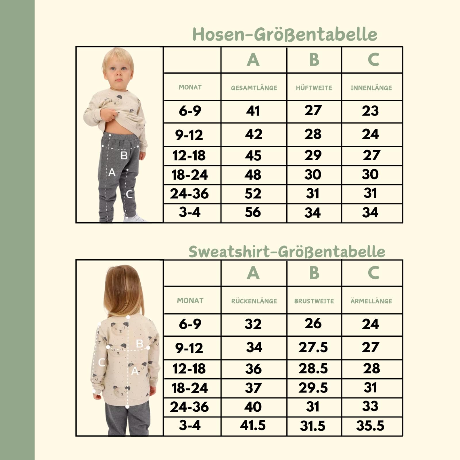 deiko Set di vestiti per bambini e bambine, unisex, 100% cotone, per bambini, maglietta e pantaloni, 2 pezzi, maglia a maniche lunghe e pantaloni con tasche