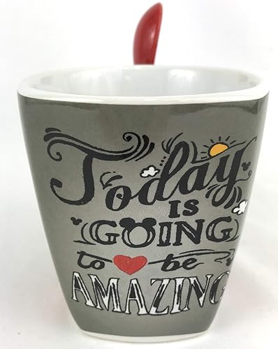 Miniatura 3 de Disney Mickey and Minnie Mouse - Taza de café de cerámica Amazing Day con cuchara, multicolor, 11 onzas