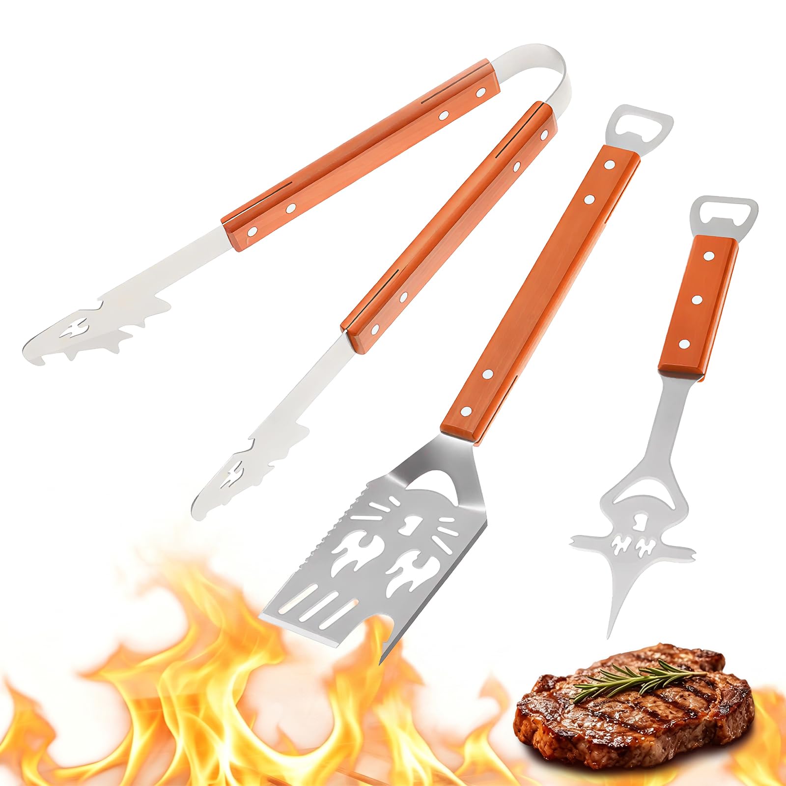 Ustensiles barbecue en inox parfaits pour le camping et la cuisine estivale