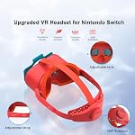 Upgraded VR Headset for Nintendo Switch & Switch OLED Model, Switch VR Virtual Boy Games Glasses with Adjustable HD Lenses and Head Strap with Rotary Button, Labo VR for Switch Accessory(Orange&Blue)