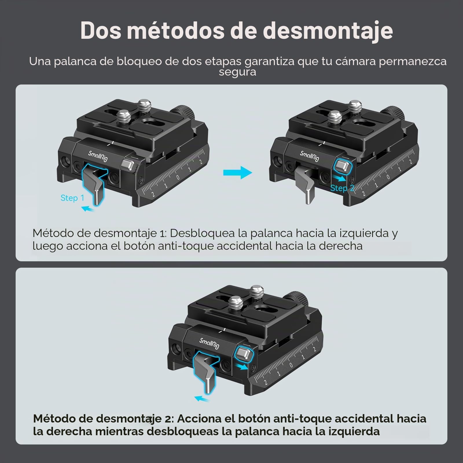 SMALLRIG Kit de Placa de Montaje con Placa Superior para Arca-Swiss y Placa Inferior para Tipo MFT, Compatible para dji RS Series - 4234
