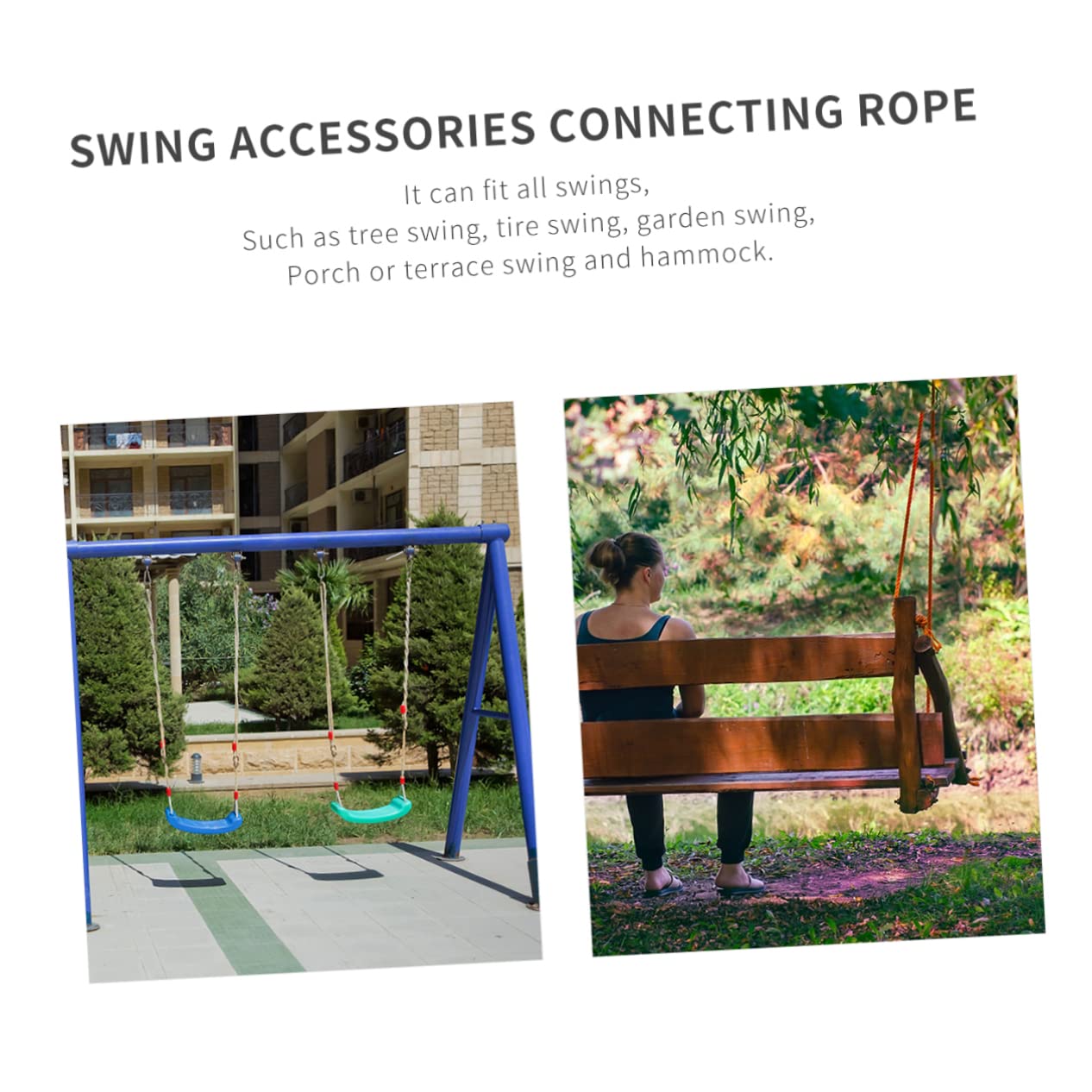 HANABASS 6 Pièces Sangle De Balançoire Nylon Réglable pour Suspension De Balançoire Arbre Kit Accessoires pour De Jardin