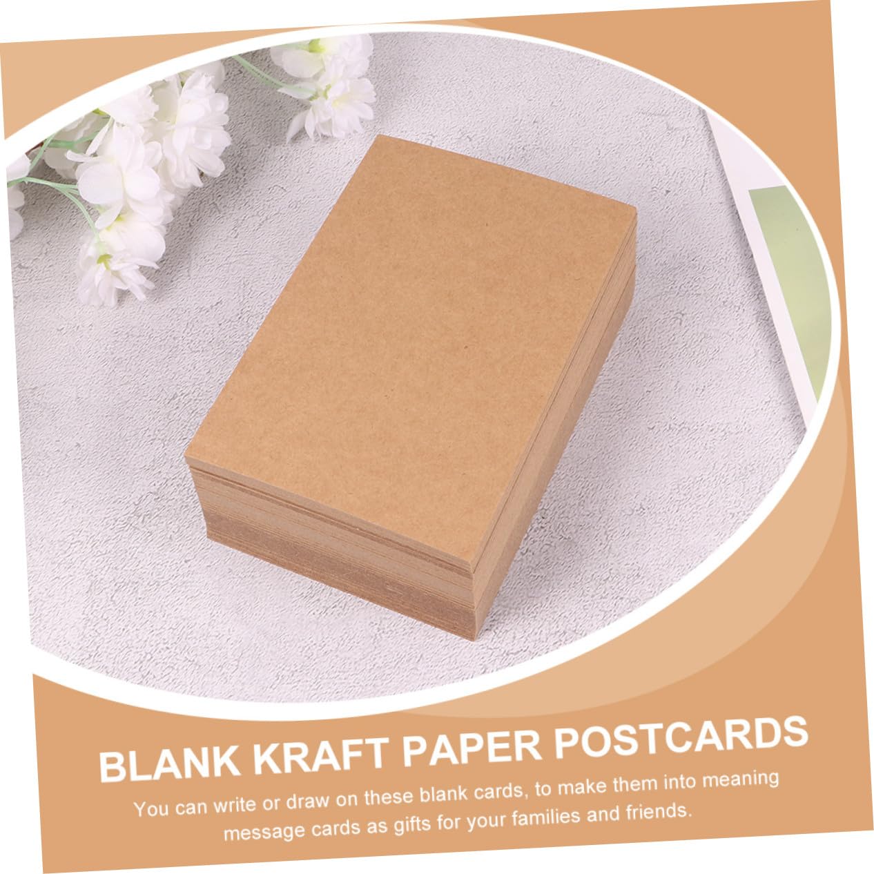 150 Stück Kraftpapier Karten Blanko DIY Grußkarten Postkarten zum Bemalen Notizkarten Basteln Nachricht DIY Blank Word Cards aus Stabilem Kraftkarton
