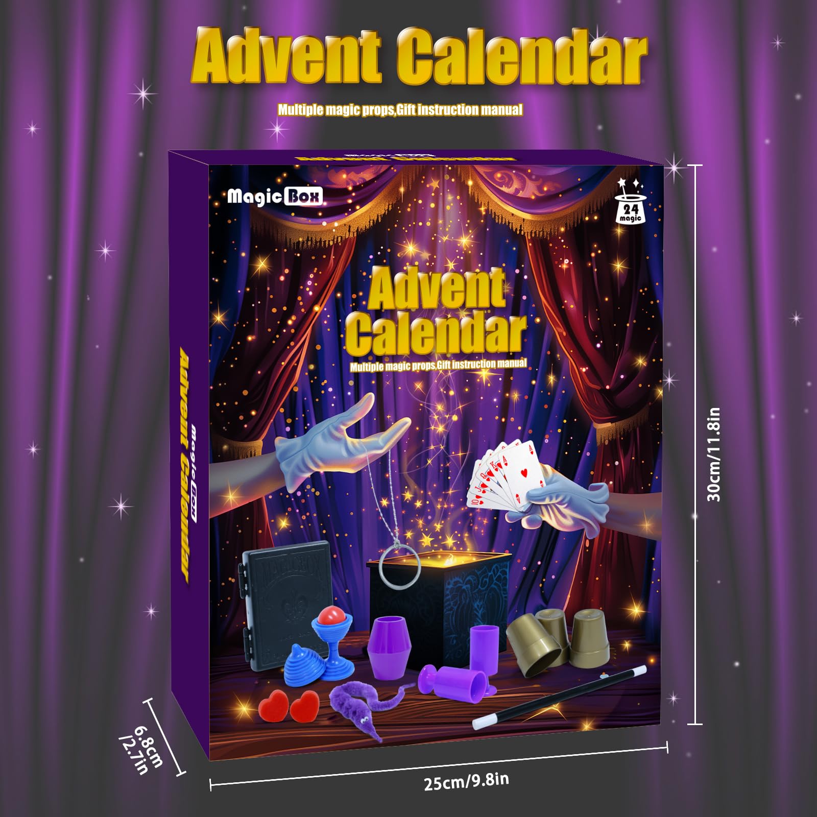 Calendrier De L'Avent Magique 2024 Pour Enfants - 24 Tours De Magie Et Accessoires, Boîte 31x22x5 Cm, Pour Apprentis Magiciens Dès 6 Ans - 3