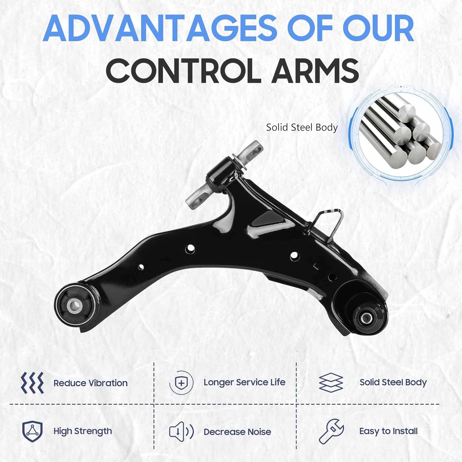 Front Lower Control Arms w/Ball Joint + Inner & Outer Tie Rod End + Front & Rear Sway Bar End Links Suspension Kit for Hyundai Elantra 2001-2006 (10pc)