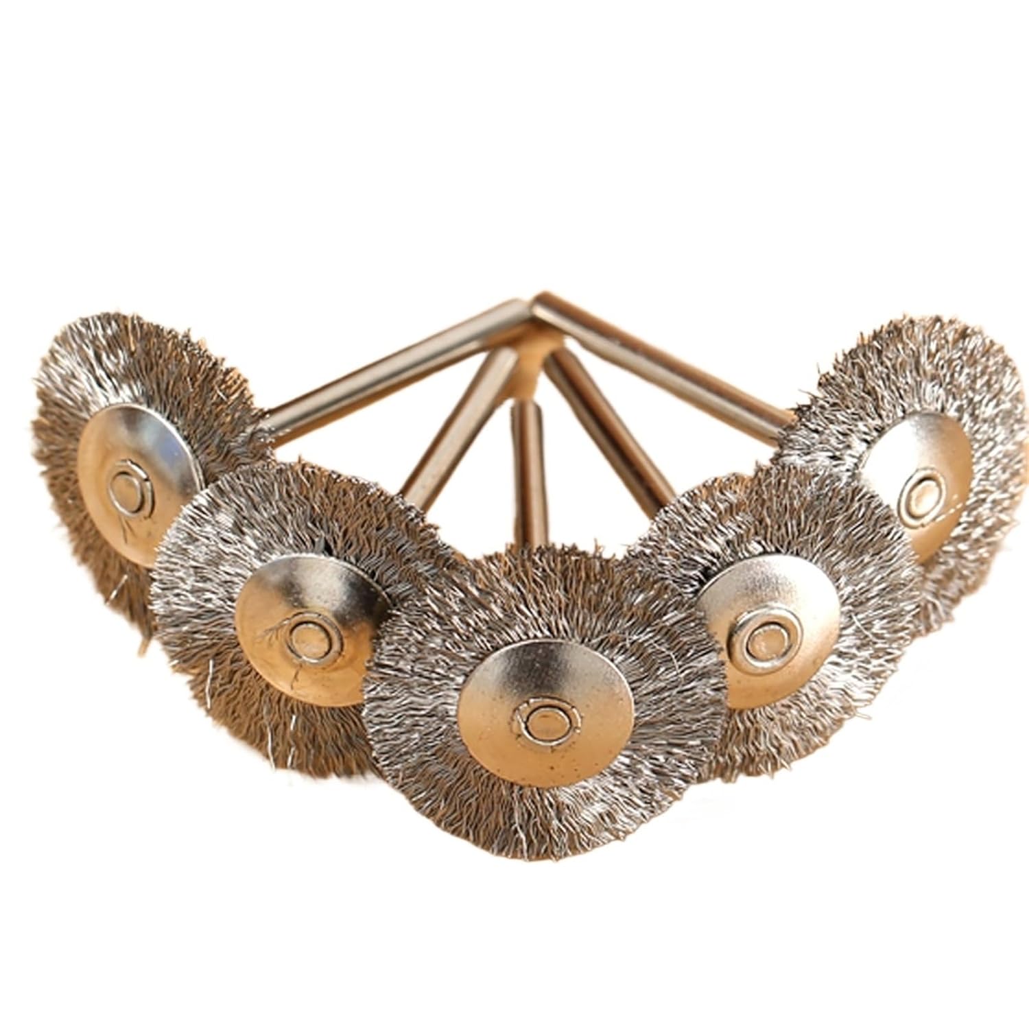 5Pcs 25mm Stainless Steel/Copper Wire Wheel Brushes for Dremel Accessories Polishing Brush for Mini Drill Grinder Rotary Tools(Stainless)