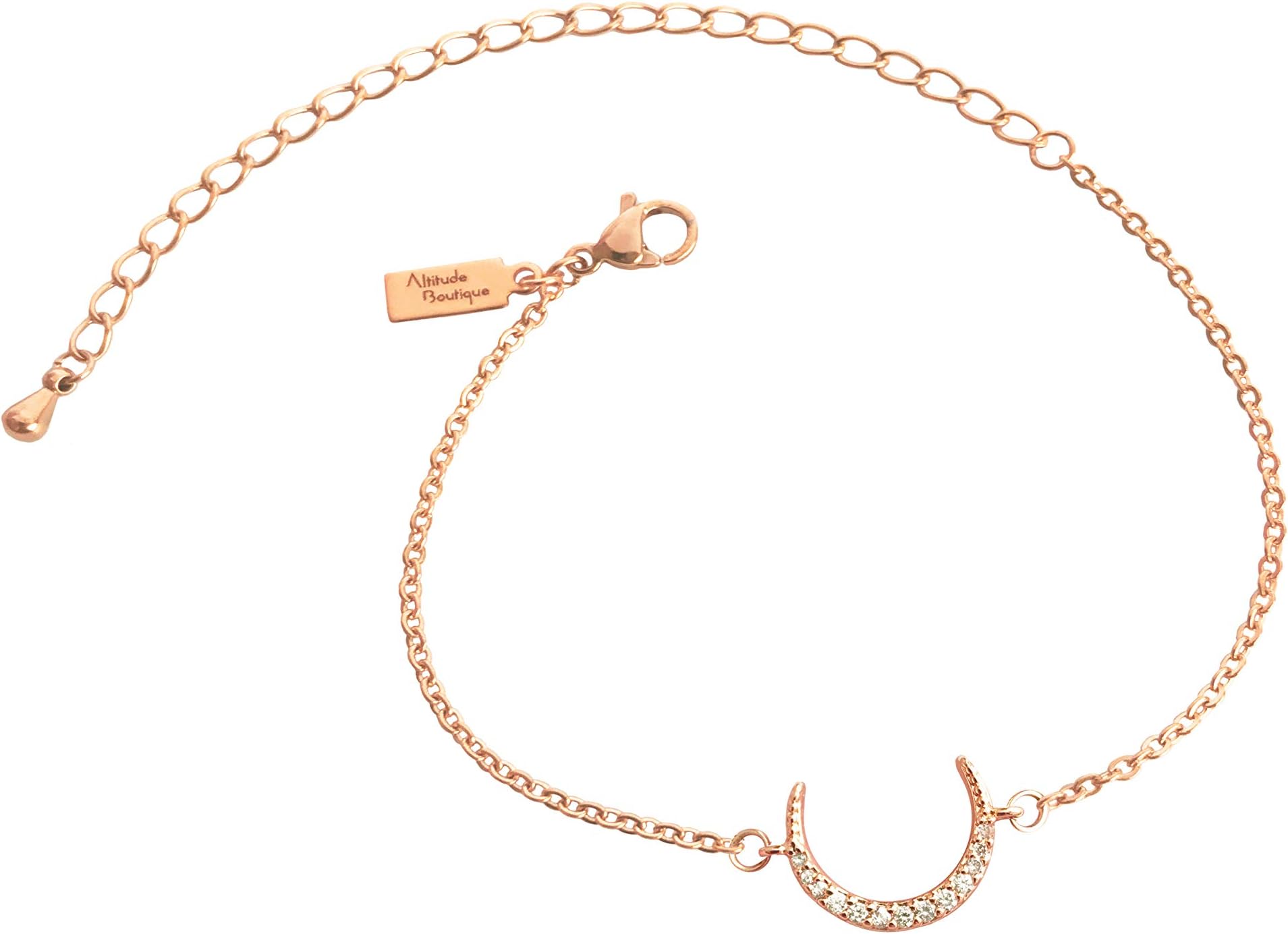 Altitude BoutiqueAltitude Boutique Cubic Zirconia Moon Bracelet Crescent Moon Bracelet Horn Bracelet for Women Half Moon Necklace Bracelet Silver Gold Rose Gold