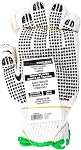 Knitted Poly/Cotton Gloves with Black PVC Dots (Large Size) - 1 Dozen Pairs