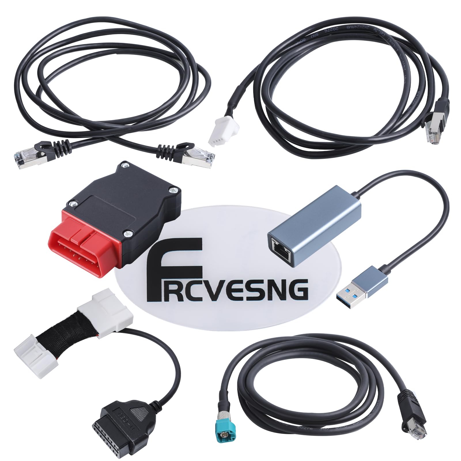 Photo 1 of FRCVESNG Diagnostic Service Cable Kit Compatible with Model 3/Y & Model S/X, OBD2 Diagnostic Cord OBD Repair Support Cable Replacement for 1137658-00-C,1013230-00-A,1930388-00-A