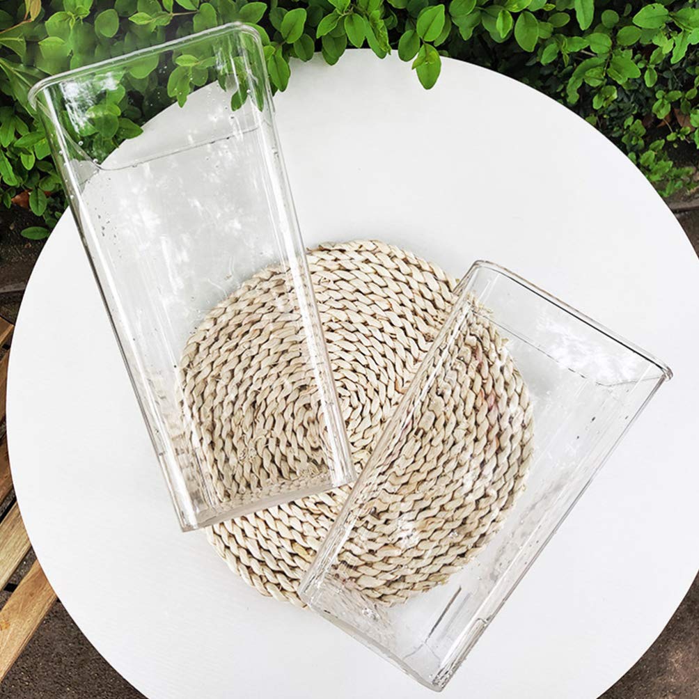 Cabilock Cubo De Acrílico para Arreglos Florero Seco Jarrones Altos De Centro De Mesa Jarrón De Alto Jarrón De Flores Jarrones De Cristal Maceteros Maceta Cuadrado Oficina