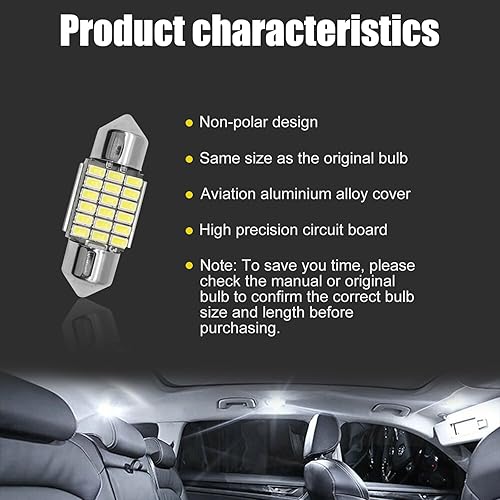 Miniatura 3 de 14 bombillas de repuesto para Ford F-250 F350 F350 de 1999 a 2016 Ford F-250 F-350 Super Duty 6000K para interiores, luces de mapa, luces de cúpula,