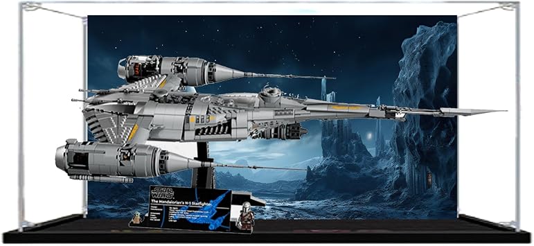 Acrylic Display Case for Lego 75442 Starfighter Building Set Dustproof Display Box, Display Box Compatible with Lego 75442 Only Display case Back Spray 4
