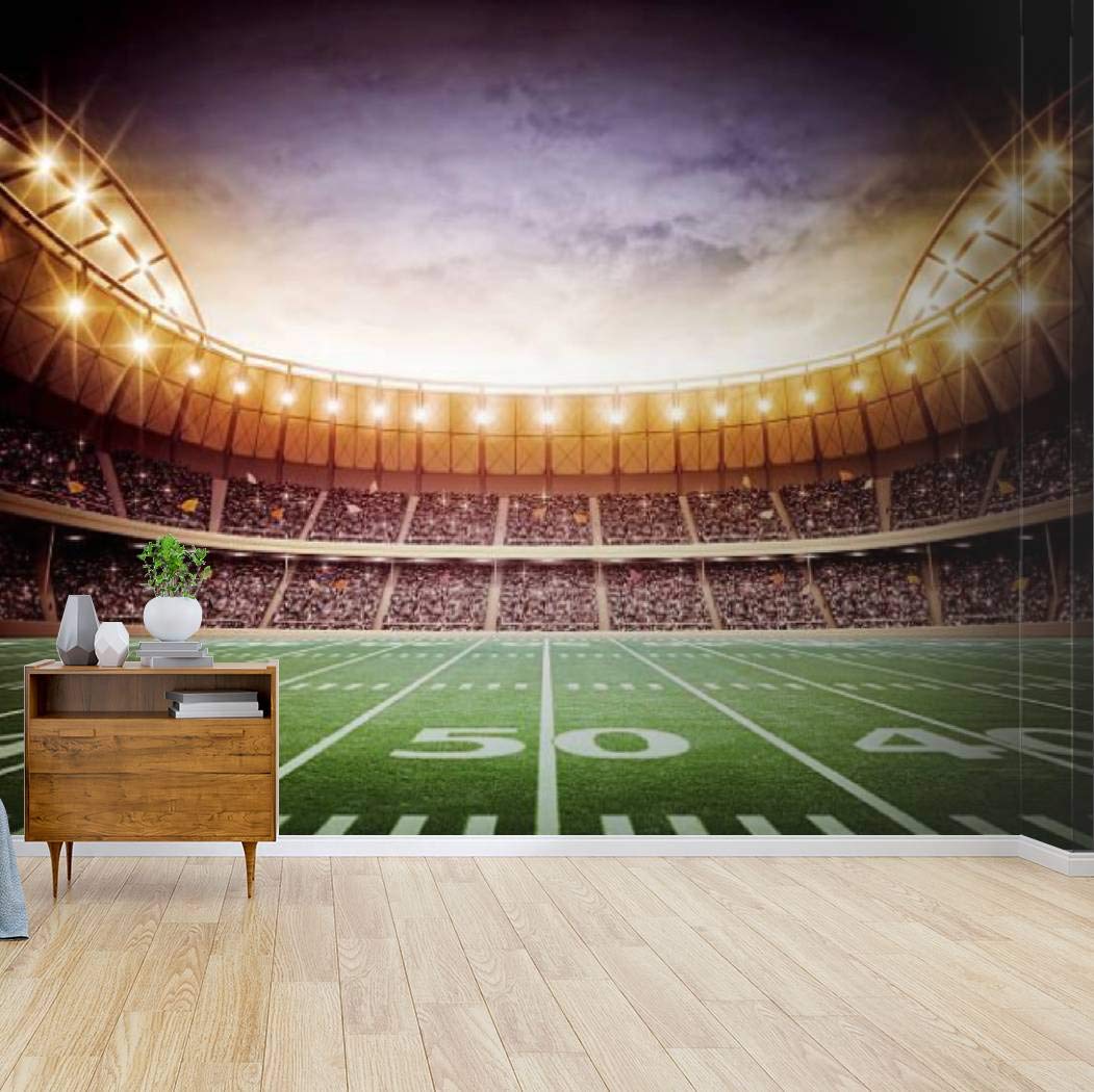 Kanworse Light of American Soccer Stadium Canvas Print Wallpaper Wall Mural Self Adhesive Peel & Stick Wallpaper Home Craft Wall Decal Wall Poster Sticker for Living Room