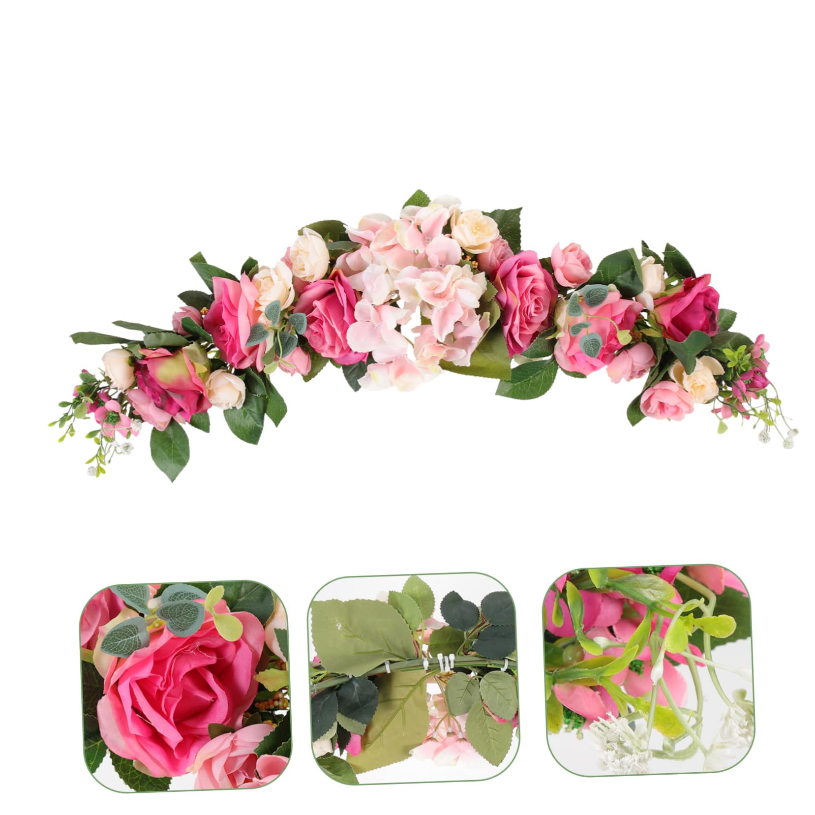 Künstliche Rosenblumen-Girlande Dekorative Blumengirlande für Türstürze Künstliche Hochzeitsrosen Blumendekoration für Fenster und Haustür