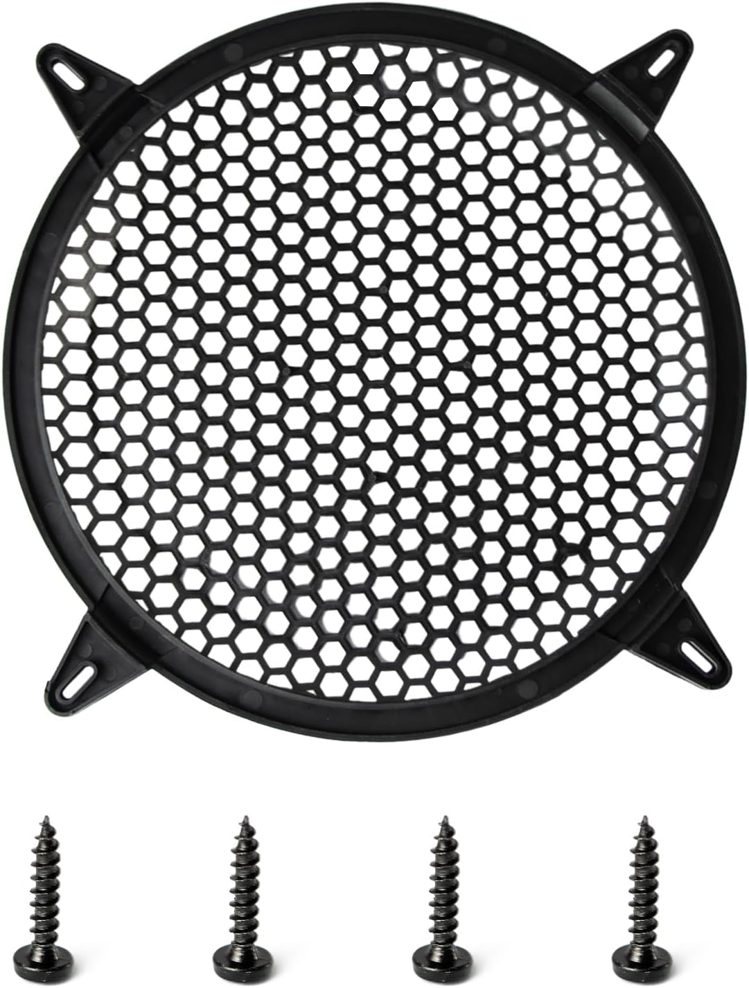10 Inch Subwoofer Grill Speaker Grill Cover, Black Waffle Grill Cover Plastic Mesh Grille Speaker Grill Cover Circle Subwoofer Speaker Cover, 1PCS