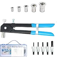 Vista 1 de 86pcs Heavy Duty Blind Rivet Nut Kit Set, Riveter Tool, Rivet Nut Gun, Thread Hand Riveter, Rivet Gun Threaded Insert Tool, Riveting Tools with