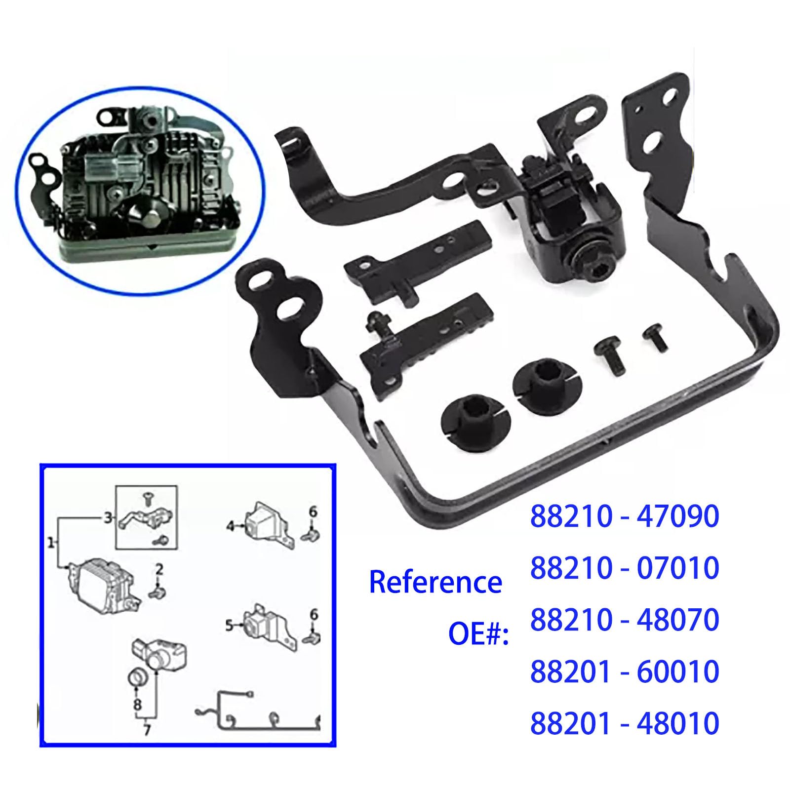 Tiny Force Radar Sensor Bracket Kit Compatible with Toyota(Corolla Highlander Avalon Prius RAV4) Compatible with Lexus(LX570 GS is F) OE# 88210 47090 88210 07010 88210-48070 88201-60010 88201-48010