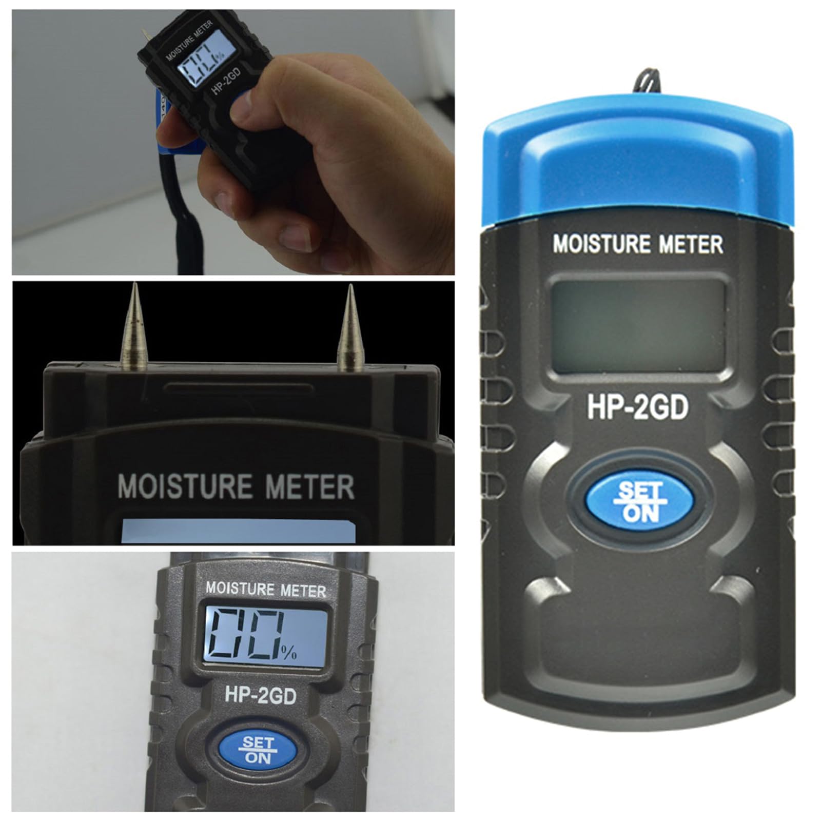 Two Pins Wood Moisture Meter Wood Humidity Tester Hygrometer Damp Detector Gauge Digital Display Measuring Tools Moisture Meter For Woodworking