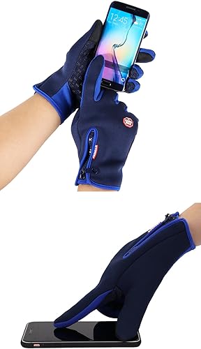 Miniatura 6 de Guantes de invierno con pantalla táctil, guantes cálidos, guantes para clima frío, resistentes al viento, para ciclismo, conducción, equitación,