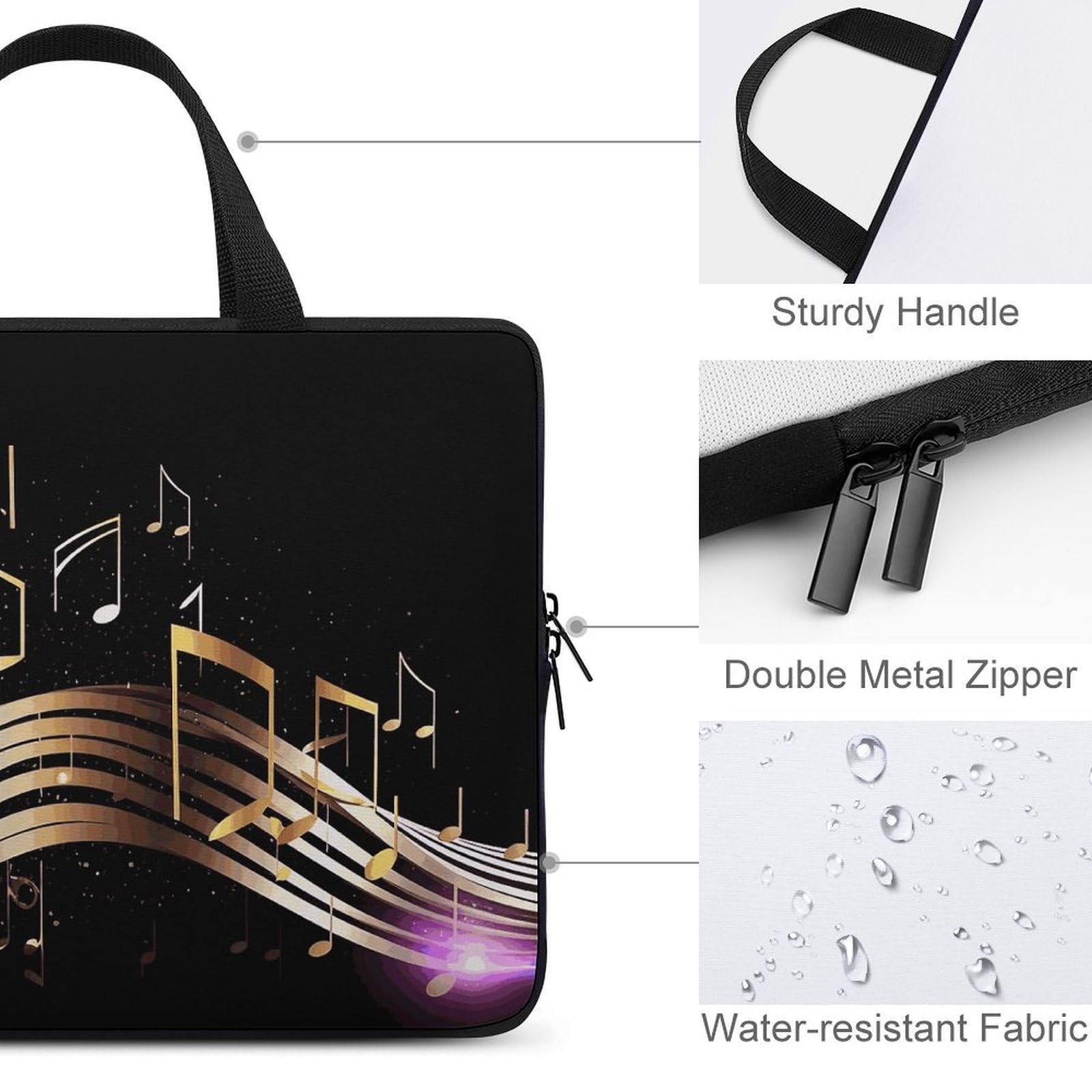 Custodia per laptop da 17", ultra sottile, leggera e impermeabile, in neoprene resistente, con cinghia da polso