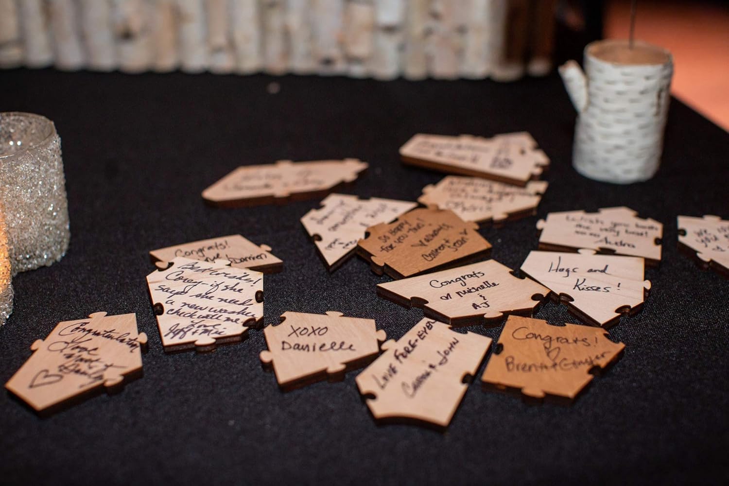 HAVOLY Personalized Wooden Tree Puzzle Wedding Guest Book Alternative | Custom Engraved Sign in Book Great For Anniversaries, Birthdays, Quinceaneras, Bar/Bat Mitsvahs, Family Reunions, & All Events