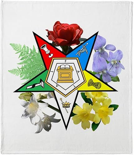 CafePress Eastern Star - Manta con emblemas florales, manta de felpa de forro polar súper suave, 60 x 50 pulgadas