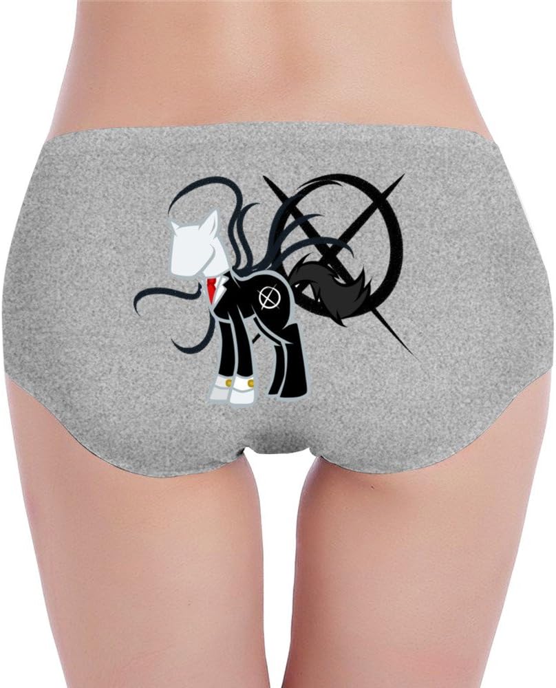 Mostafa Women's Slenderman My Little Pony Cotton Briefs Panties Size S US Ash