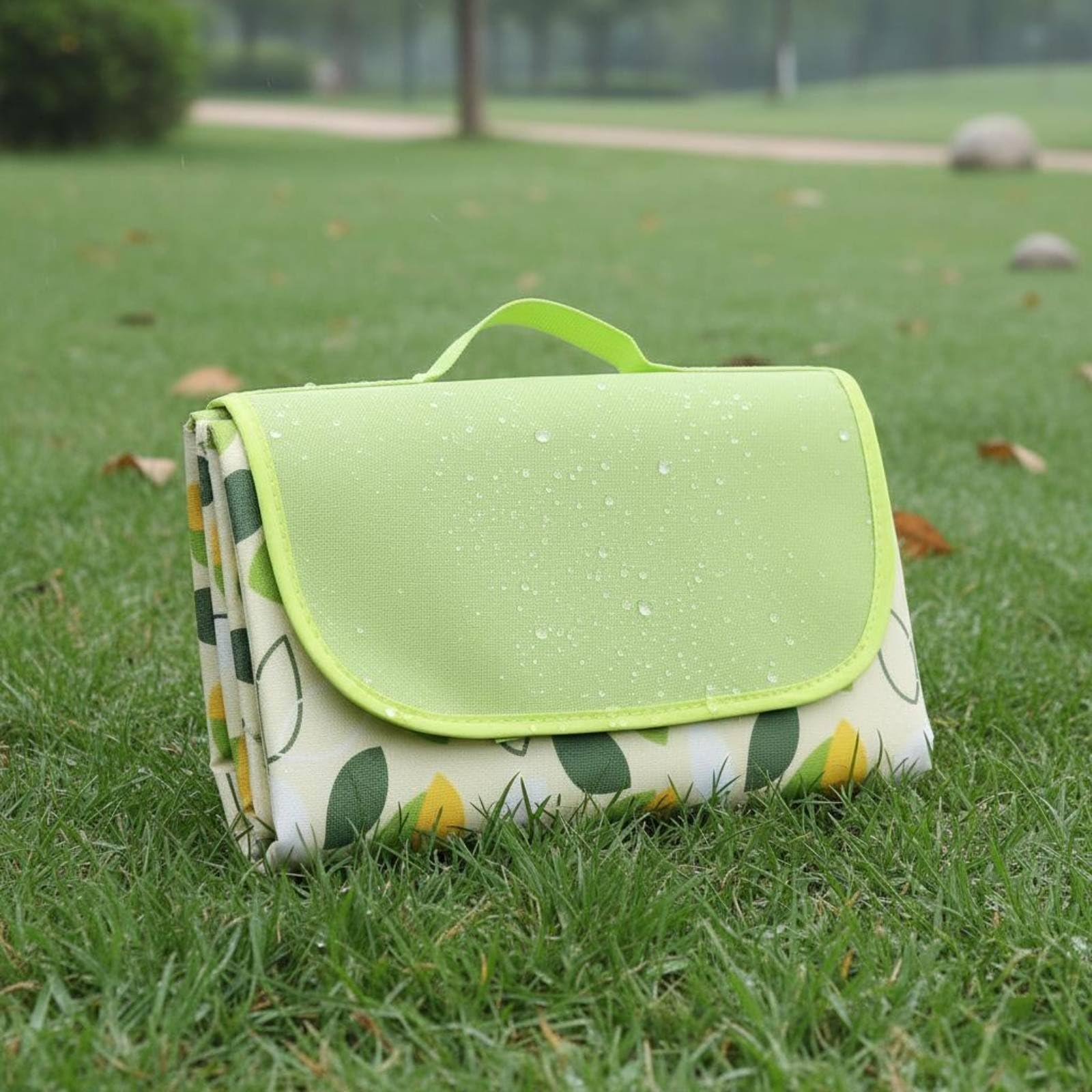 Manta de Picnic Plegable Alfombra Esterilla Cubresuelo con Oxford 600D de Alta Resistencia y Base Transporte Fácil con Asa Integrada Adecuada para, 200 200cm, Cuadro Rojo