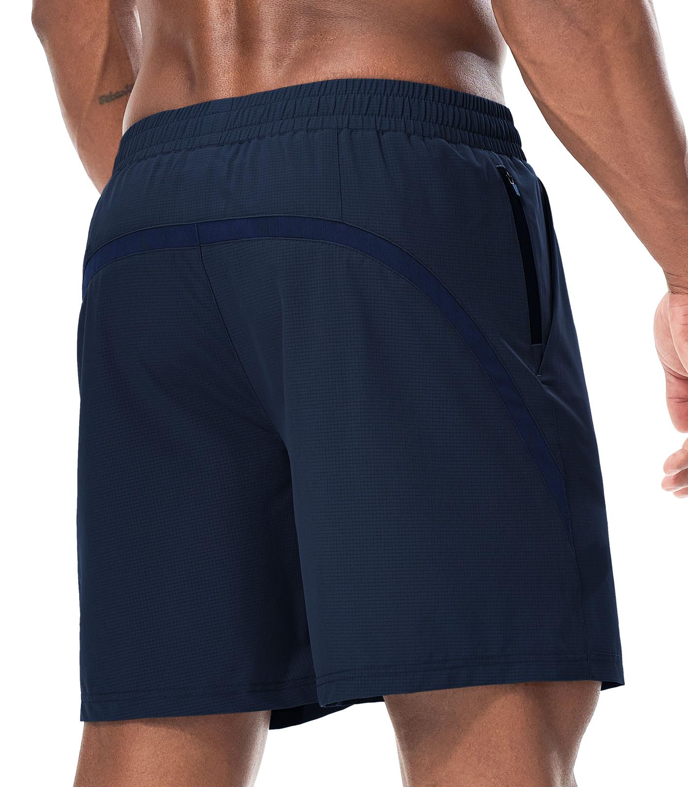 Surenow Mens Workout Athletic Shorts Quick Dry Running Shorts Gym Lightweight Breathable Mesh Shorts for Men with Zip