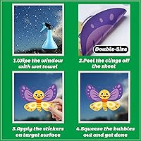 Vista 7 de Pegatinas de primavera para ventanas, flores, plantas, decoración de ventanas, calcomanías estáticas de mariposa para decoración de ventanas