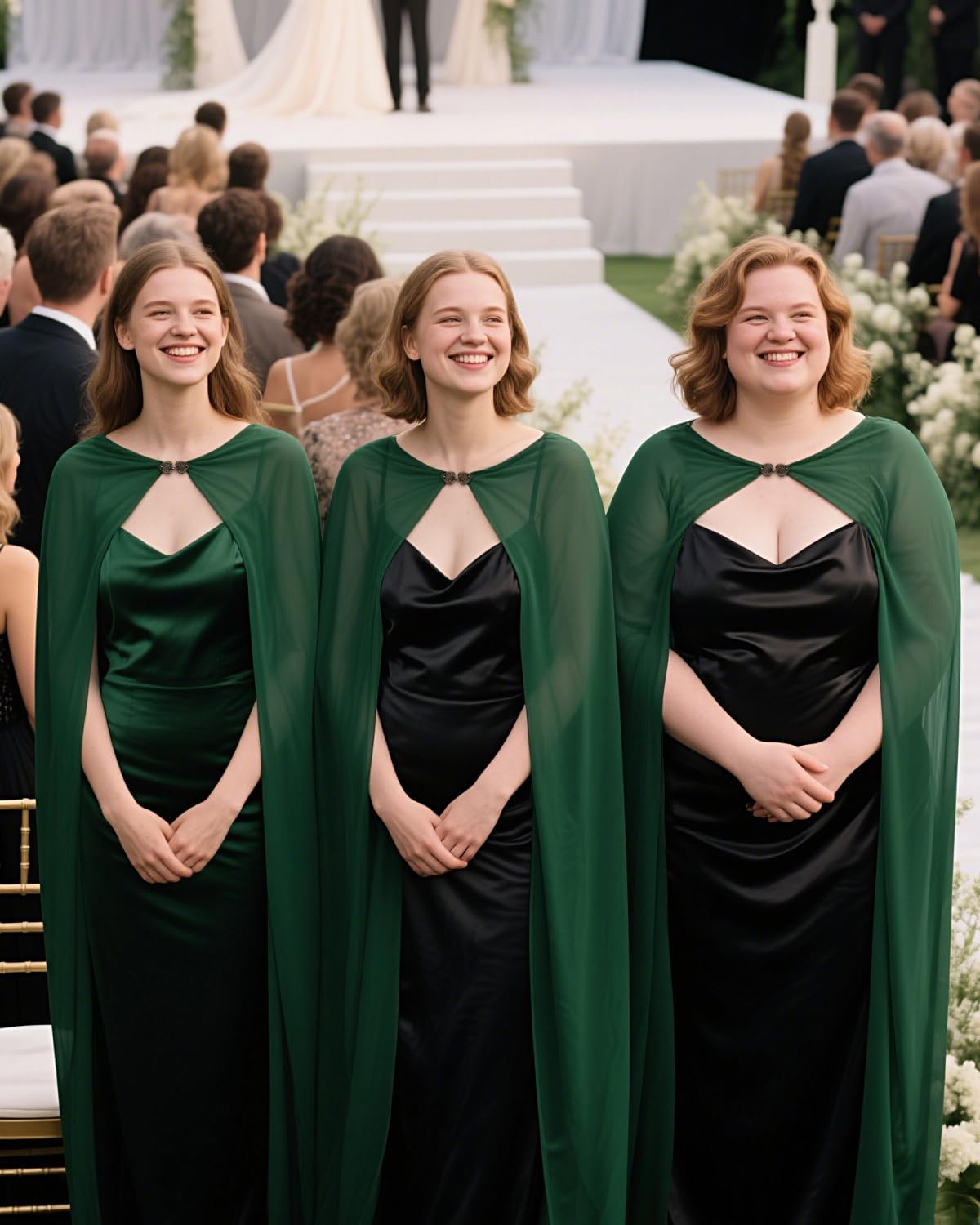 L'VOW Gothic Chiffon Shoulder Cape Women Sheer Tulle Cape Shawl Halloween Party Wedding Cosplay - Image 2