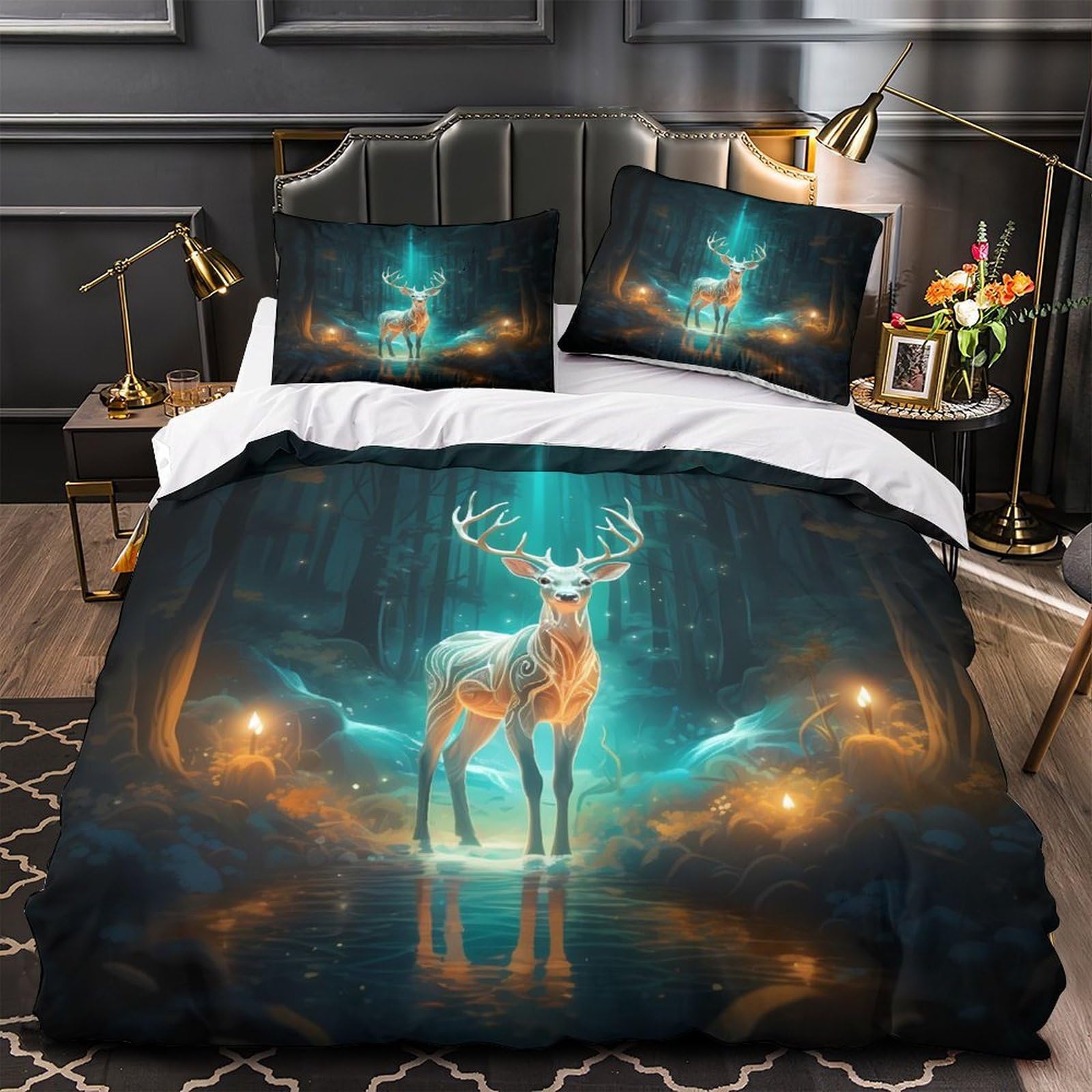 Housse de couette Arbre Mystique 3D microfibre parure de lit double 200x200