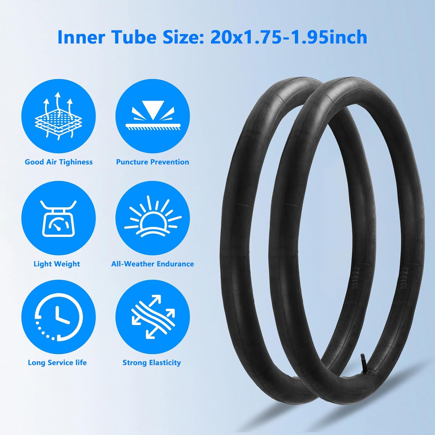 2-Pack Mountain Bike Tires and Tubes Set, 20/24/26 Inch Folding Replacement Tires, High Performance Puncture-Resistant Inner Tubes with Tire Levers, Liners & Repair Tool