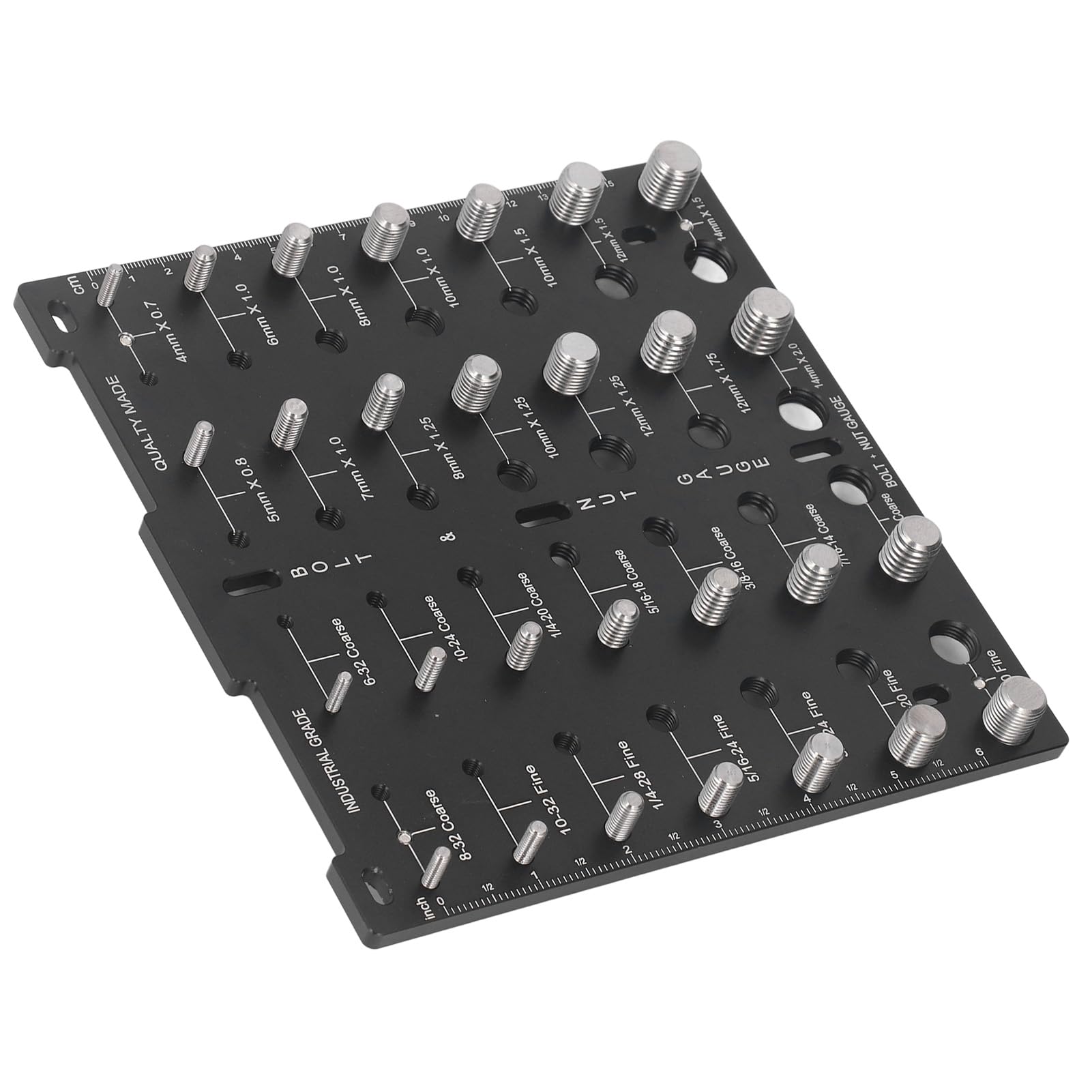 Zestaw narzędzi do pomiaru gwintów Mavaol, 28 rozmiarów gwintów, metrycznych i, solidne aluminium 6061, kołki ze stali nierdzewnej, dokładne narzędzie do pomiaru śrub dla