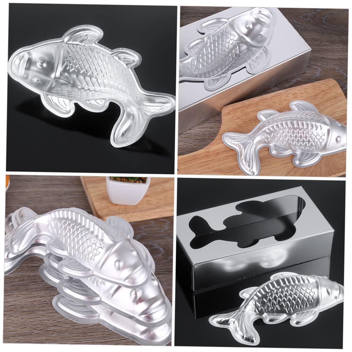 Zerodeko 2 series Molde Con Forma De Pez Koi Molde Para Hornear Con Forma De Gelatina Molde Para Pastel Con Forma De Pez Molde Para Hornear Con Forma De Pez Molde Para Pastel 2 piezas*2