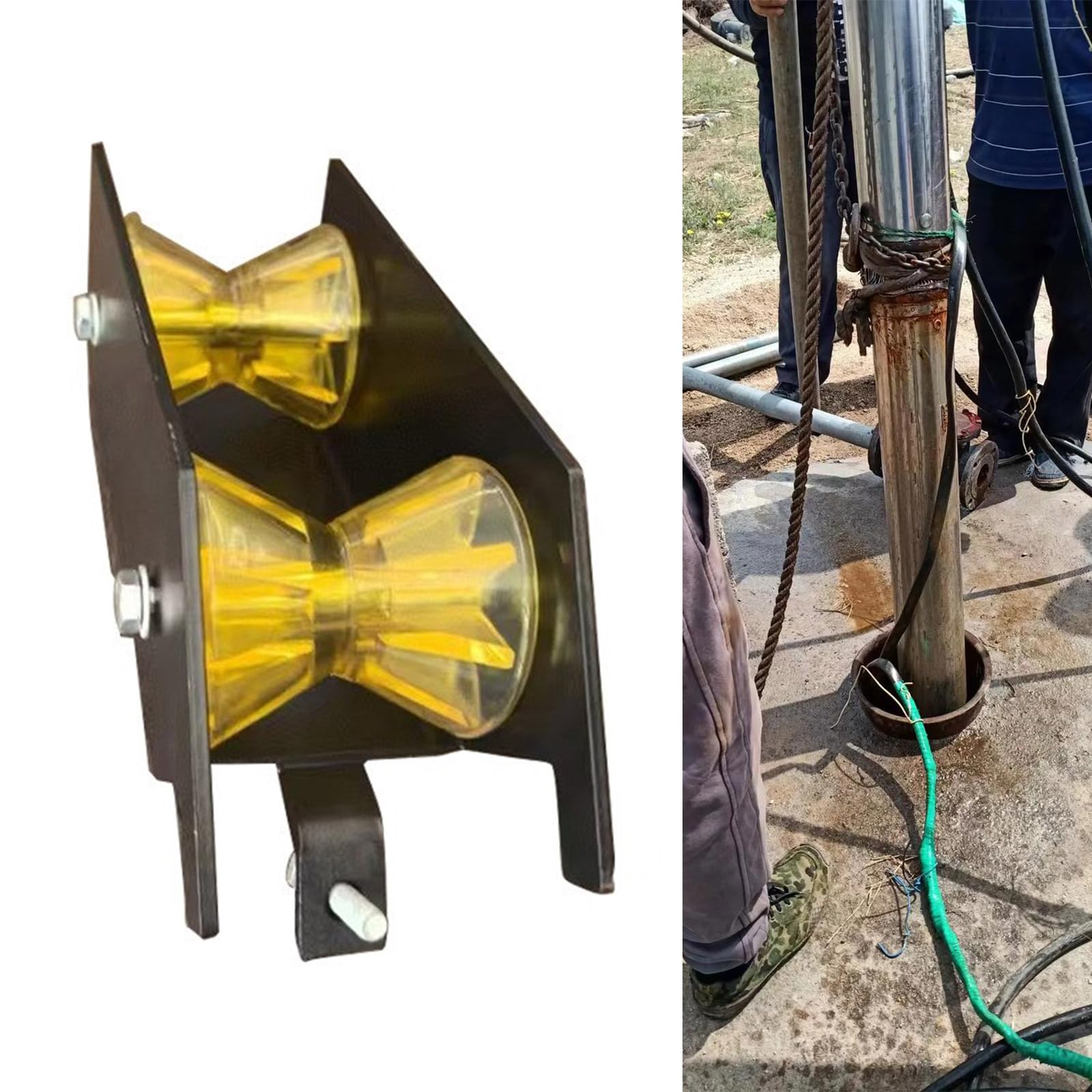 Pompe per pozzi d'acqua Tirando Strumento Rulli per cavi Installare facilmente Protezioni Pipeline Rulli resistenti all'usura per tubi poli Pompe da pozzo Rullo per cavi di trascinamento