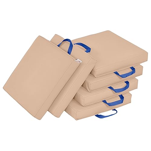 ECR4Kids SoftZone - Cojines de suelo, cuadrados, asientos flexibles, arena, 6 piezas