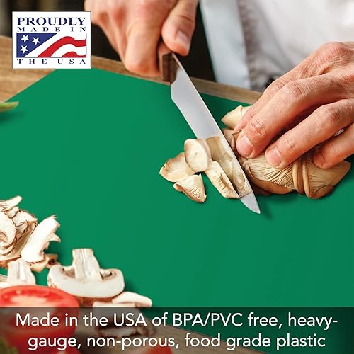 Miniatura 4 de Cut N' Funnel - Juego de 4 alfombrillas de plástico flexible de calibre pesado multicolor de 18 x 12 pulgadas, fabricadas en los Estados Unidos, sin